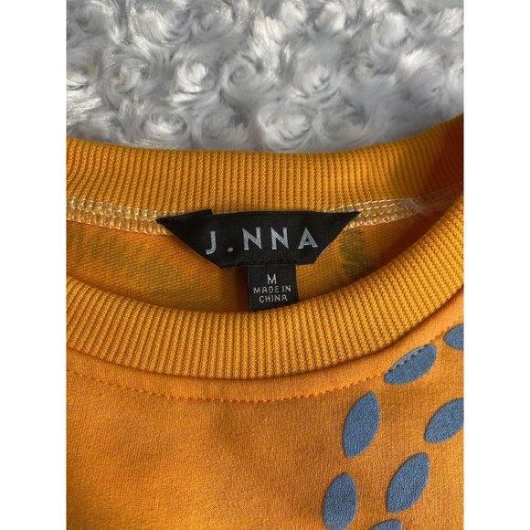 J. NNA Sweatshirt Womens Size M Orange Vibrant Florals - Picture 4 of 12